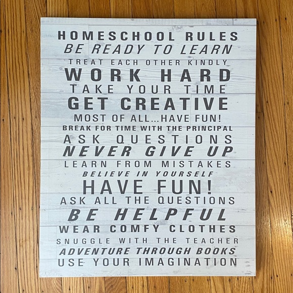 Others Follow Inspirational Homeschool Rules Art - Gray and White - Picture 1 of 7